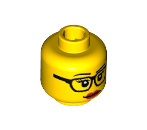 LEGO Head With Black Glasses (Recessed Solid Stud) (3626 / 13506)