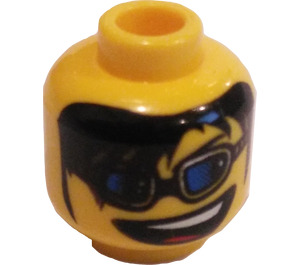 LEGO Head with Blue Glasses (Safety Stud) (3626)