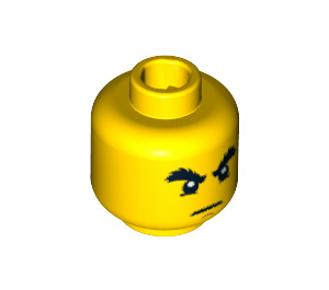 LEGO Hoofd met Bushy Eyebrows, grim (Veiligheids Stud) (15009 / 93619)