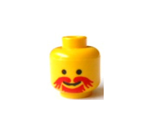 LEGO Hoved med Bushy Rød Moustache og Goatee (Sikkerheds knops) (3626)