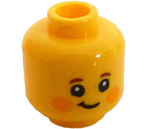 LEGO Head with Child Face with Bright Light Orange Cheeks (Recessed Solid Stud) (3626)