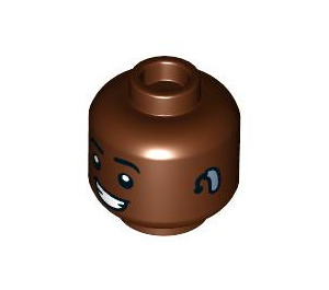 LEGO Head with Clenched-Teeth Smile and Hearing Aid (Recessed Solid Stud) (3626 / 100320)