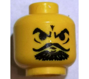 LEGO Head with Curving Mustache and Goatee (Safety Stud) (3626 / 83299)