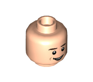 LEGO Head with Dark Brown Eyebrows and Small Smile and Scared Decoration (Recessed Solid Stud) (3626)