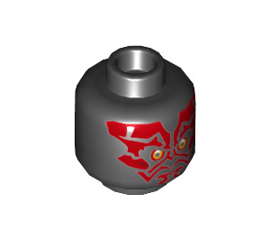 LEGO Head with Darth Maul Decoration (Crimson Dawn) (Recessed Solid Stud) (3626 / 67344)