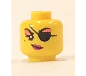 LEGO Kopf mit Eyepatch und Coral Eyeshadow (Einbau-Vollbolzen) (3626)