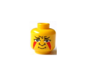 LEGO Head with Face Paint with Red Triangles (Safety Stud) (3626)