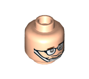 LEGO Kopf mit Glasses (Einbau-Vollbolzen) (3626 / 25040)