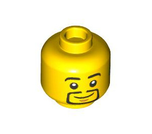 LEGO Head with Goatee and Hearing Device (Recessed Solid Stud) (3626 / 101368)