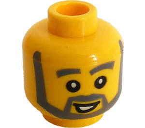 LEGO Hoofd met Grey Hoofd Baard, Opened Mond (Verzonken solide nop) (14910 / 51519)