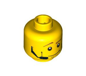 LEGO Head With Headset (Safety Stud) (3626 / 86701)