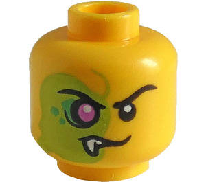 LEGO Head with Lime Patch with Fang (Safety Stud) (3274)