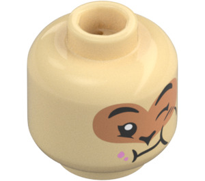 LEGO Head with Monkey King Decoration (Recessed Solid Stud) (3626 / 67742)