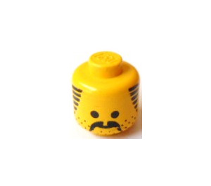 LEGO Head with Moustache and Stubble (Solid Stud)