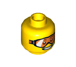 LEGO Tête avec Orange Des lunettes de protection et Large Smile (Clou de sécurité) (3626 / 17185)