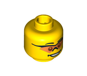 LEGO Head with Orange Goggles (Safety Stud) (96581 / 98272)