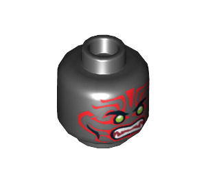 LEGO Head with Red Face Markings (Recessed Solid Stud) (3626 / 11834)