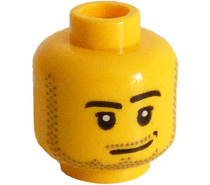 LEGO Head with Smirk and Beard Stubble (Safety Stud) (14070 / 51523)