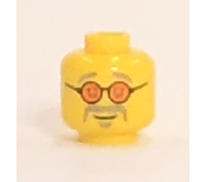 LEGO Kopf mit Sunglasses und Moustache (Einbau-Vollbolzen) (3626)