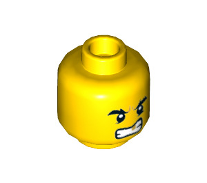 LEGO Hoved med Surpised og Scared Grin (Forsænket solid knops) (3626 / 36114)