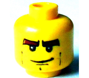 LEGO Head with Thick Brown Eyebrows (Safety Stud) (3626)