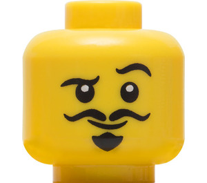 LEGO Head with Thin Curly Moustache (Recessed Solid Stud) (3626 ...