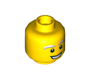 LEGO Hoved med hvid Bushy Eyebrows (Forsænket solid knops) (10766 / 13455)