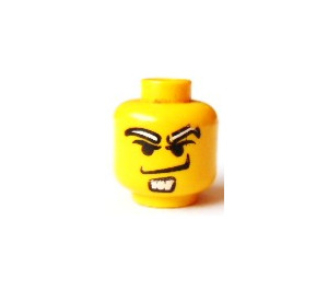 LEGO Head with White Goatee and Eyebrows (Safety Stud) (3626)