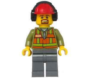 LEGO Heavy-Haul Trein Conductor met Headphones minifiguur
