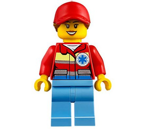 LEGO Hubschrauber Medic mit Rot Hut und Smile Minifigur