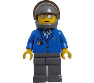 LEGO Helikopter Pilot med Blå Jacka  Minifigur