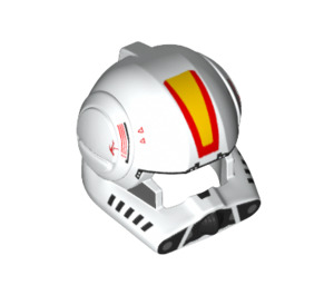 LEGO Helmet with Round Ear Pads with Yellow and Red Markings (19186)