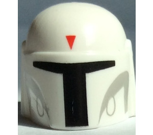 LEGO Helmet with Sides Holes with Boba Fett Gray / Red Triangle (87610)