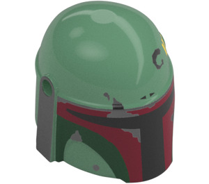 LEGO Hjelm med Sider Hull med Mørk rød Boba Fett Markeringer (3807 / 104328)