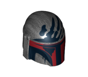 LEGO Helmet with Sides Holes with Dark Red Visor and Black Handprint (14499 / 87610)