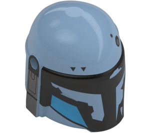 LEGO Helmet with Sides Holes with Paz Vizsla Azure and Black (3807)