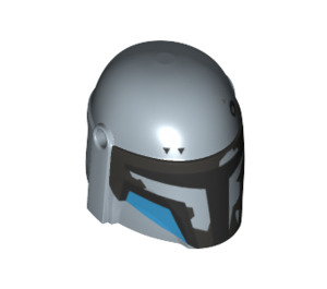 LEGO Helmet with Sides Holes with Paz Vizsla Azure and Black Pattern (78719 / 87610)