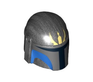 LEGO Helm met Zijkanten Gaten met Pre Vizsla Blauw Patroon (10967 / 87610)