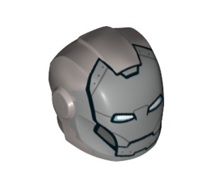 LEGO Helm mit Smooth Vorderseite mit Silber Faceplate mit Weiß und Blau Augen (28631 / 69482)