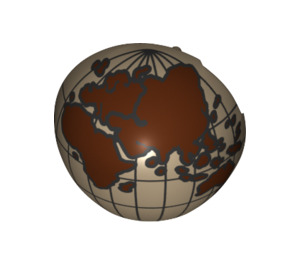 레고 Hemisphere 2 x 2 반 (미니피그 헬멧) ~와 함께 Eastern Hemisphere Globe (12214 / 47502)