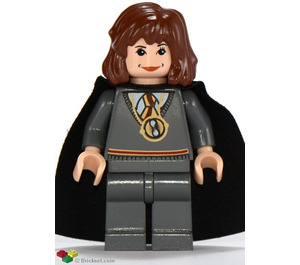 LEGO Hermione Granger med Dark Stone grå Gryffindor uniform, Time Turner och Kappa Minifigur