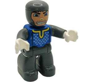 LEGO Hero Ritter Duplo-Figur mit grauen Armen und weißen Händen