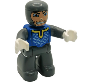 LEGO Hero Knight Duplo Figure with Gray Arms and White Hands
