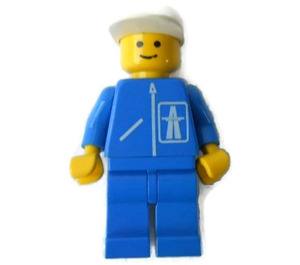 LEGO Highway worker med Blå Ben og hvid Kasket Minifigur