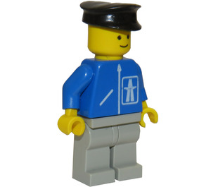 LEGO Highway worker with light gray legs and black police hat Minifigure