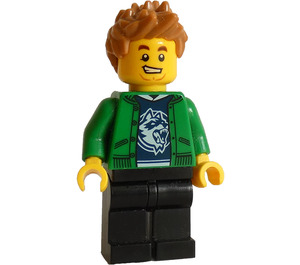 LEGO Hiker with Green Jacket and Spiky Hair Minifigure