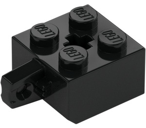 LEGO Hengsel Kloss 2 x 2 Låsende med 1 Finger Vertikal med akselhull (30389 / 49714)