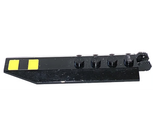 LEGO Hinge Plate 1 x 8 with Angled Side Extensions with Yellow Stripes Sticker (Squared Plate Underneath) (14137)