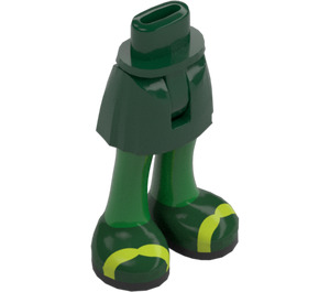 LEGO Hanche avec Basic Incurvé Jupe avec Coat Bas avec Vert Jambes et Vert Foncé Shoes avec charnière mince