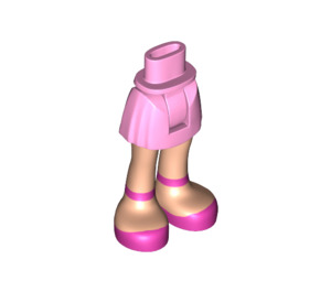 LEGO Hanche avec Basic Incurvé Skirt avec Dark Pink Ankle Strap Sandals avec charnière épaisse (92820)